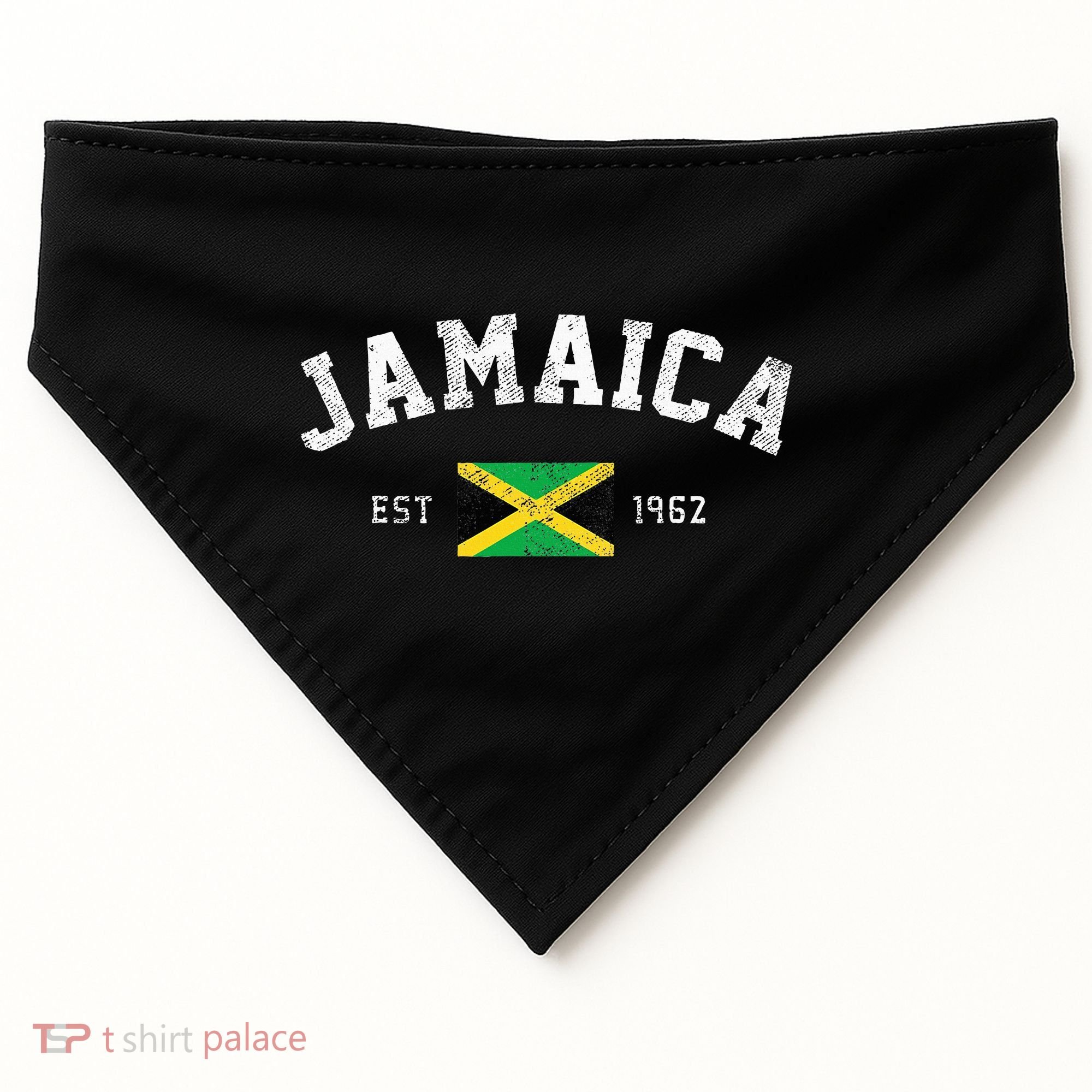 Jamaica Est. 1962 Jamaican Flag Independence Day USA-Made Doggie Bandana