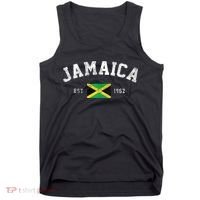 Jamaica Est. 1962 Jamaican Flag Independence Day Tank Top thumb 0