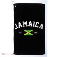 Jamaica Est. 1962 Jamaican Flag Independence Day Golf Towel thumb 0