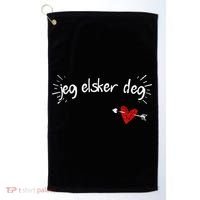 Jeg Elsker Deg I Love You In Norwegian Golf Towel thumb 0