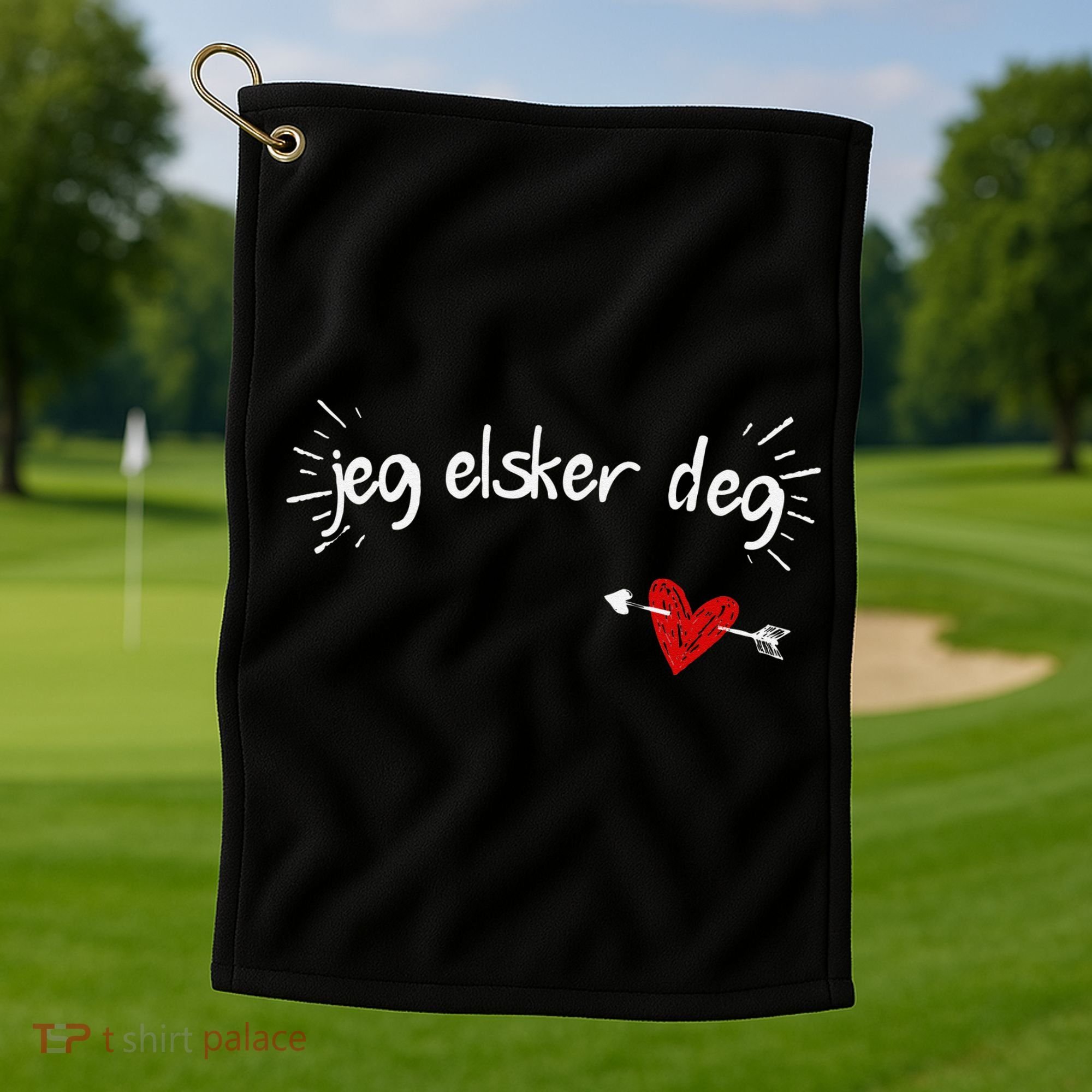 Jeg Elsker Deg I Love You In Norwegian Golf Towel