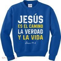 Jesus Es El Camino En Espanol Christian Spanish Preachers Premium Kids Sweatshirt thumb 0