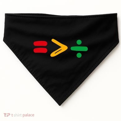 Juneteenth Equality Is Greater Than Division Afro USA-Made Doggie Bandana