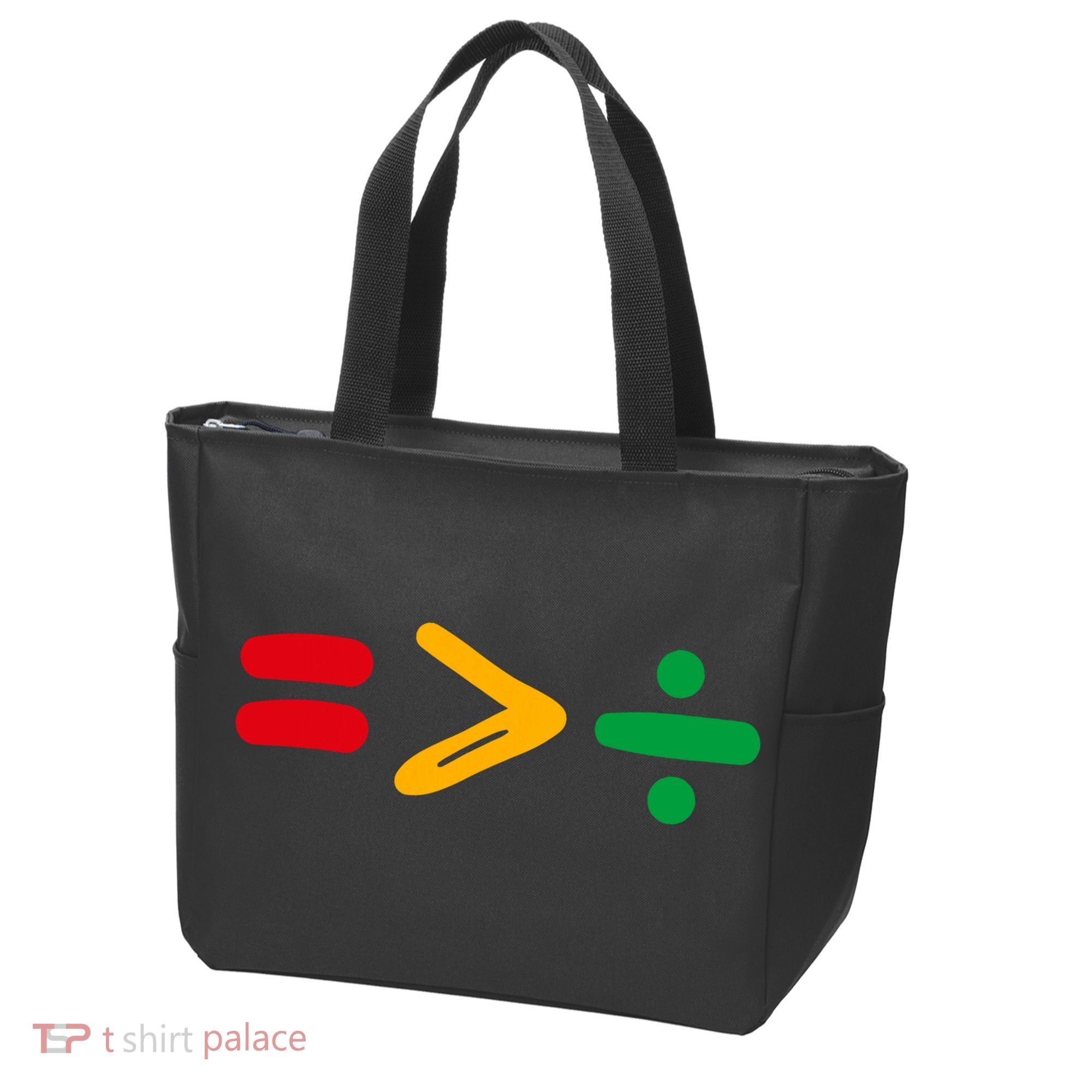 Juneteenth Equality Is Greater Than Division Afro Tote Bag