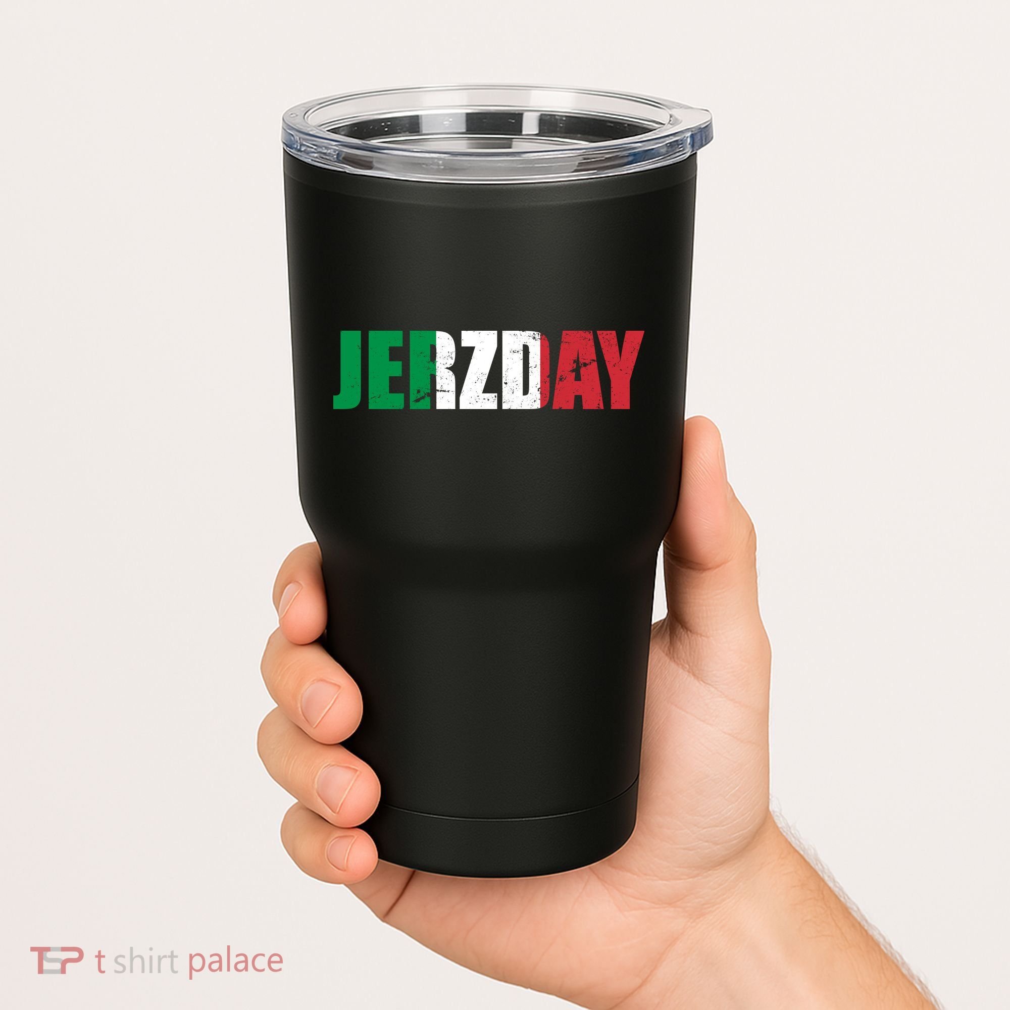 Jerzday Italian Party Logo Tumbler