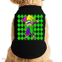Jester Dabbing Mardi Gras Doggie Tank thumb 0