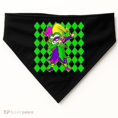 Jester Dabbing Mardi Gras USA-Made Doggie Bandana