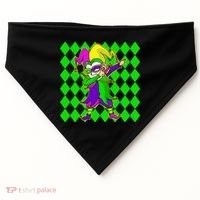 Jester Dabbing Mardi Gras USA-Made Doggie Bandana thumb 0