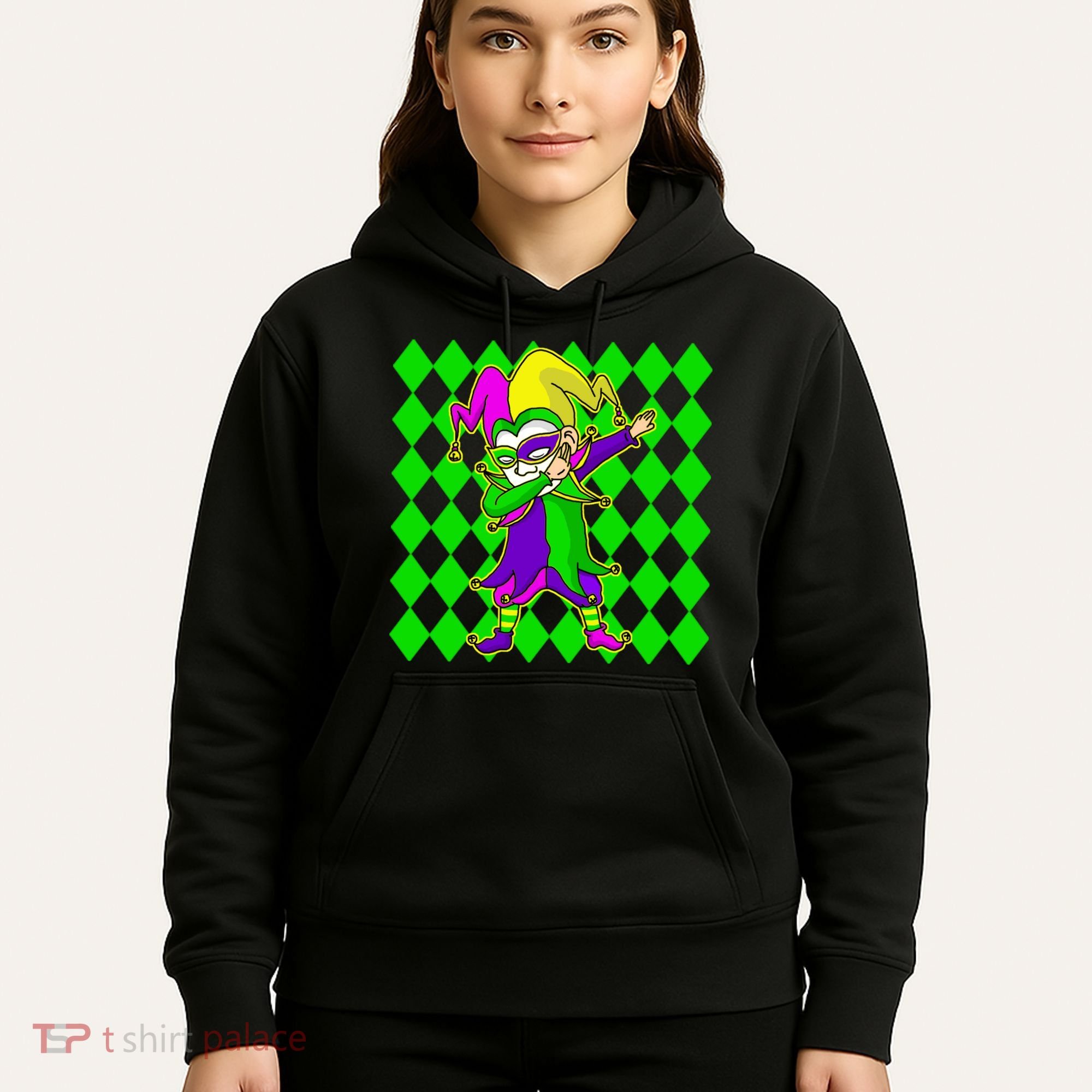 Jester Dabbing Mardi Gras Hoodie