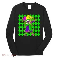 Jester Dabbing Mardi Gras Long Sleeve Shirt thumb 0