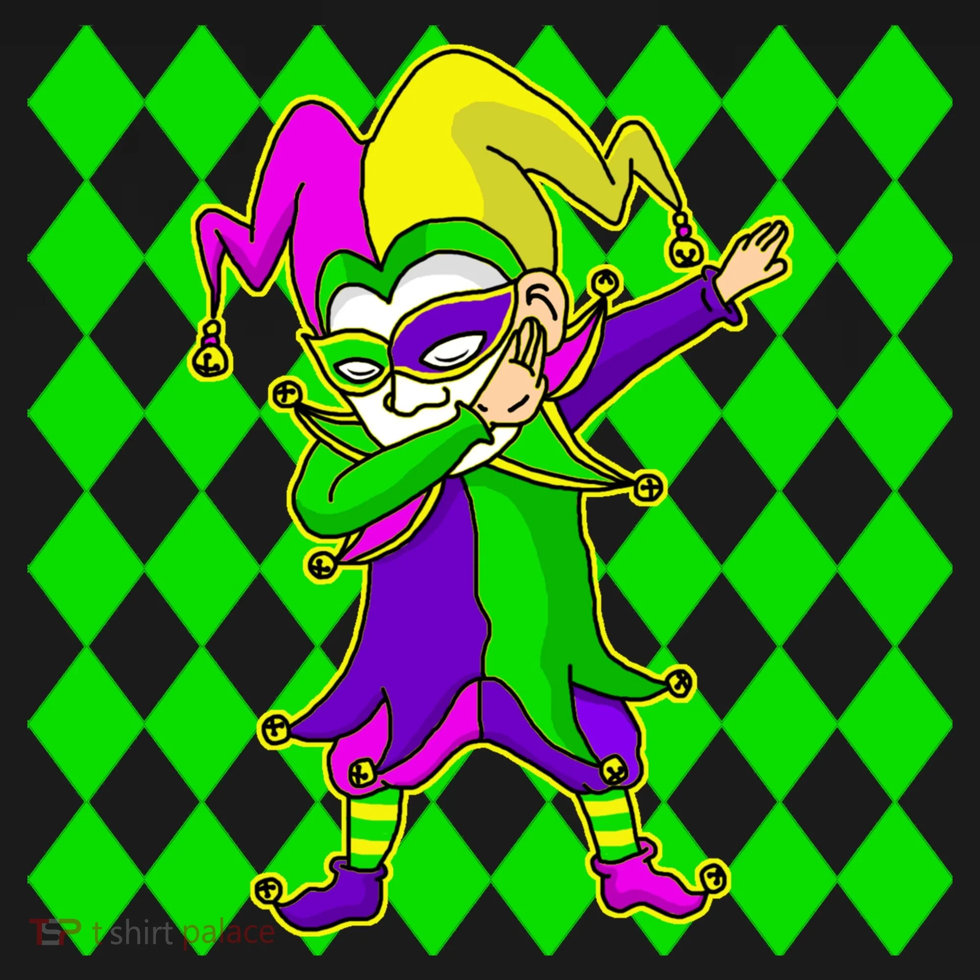 Jester Dabbing Mardi Gras Long Sleeve Shirt