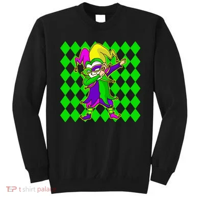 Jester Dabbing Mardi Gras Sweatshirt