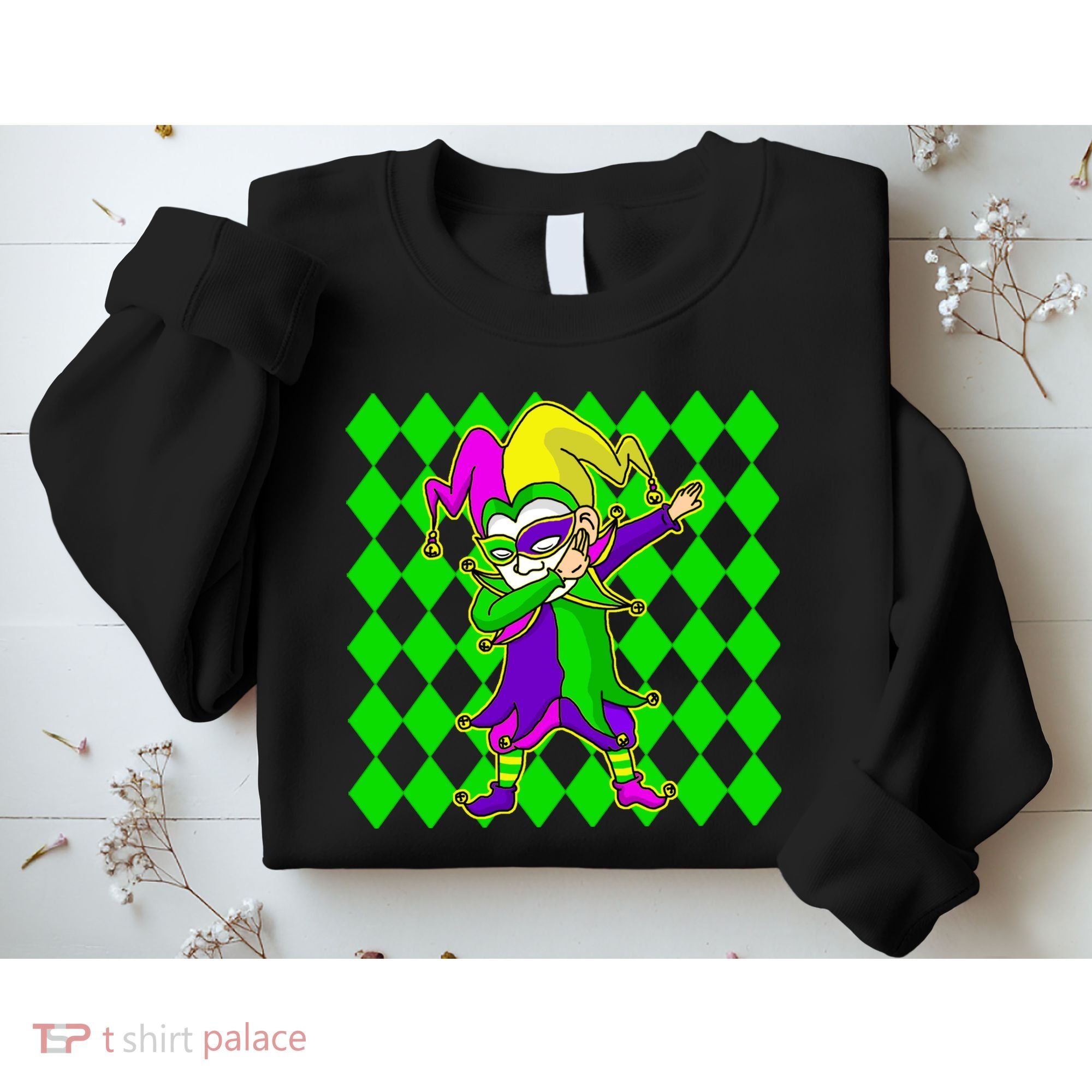 Jester Dabbing Mardi Gras Sweatshirt