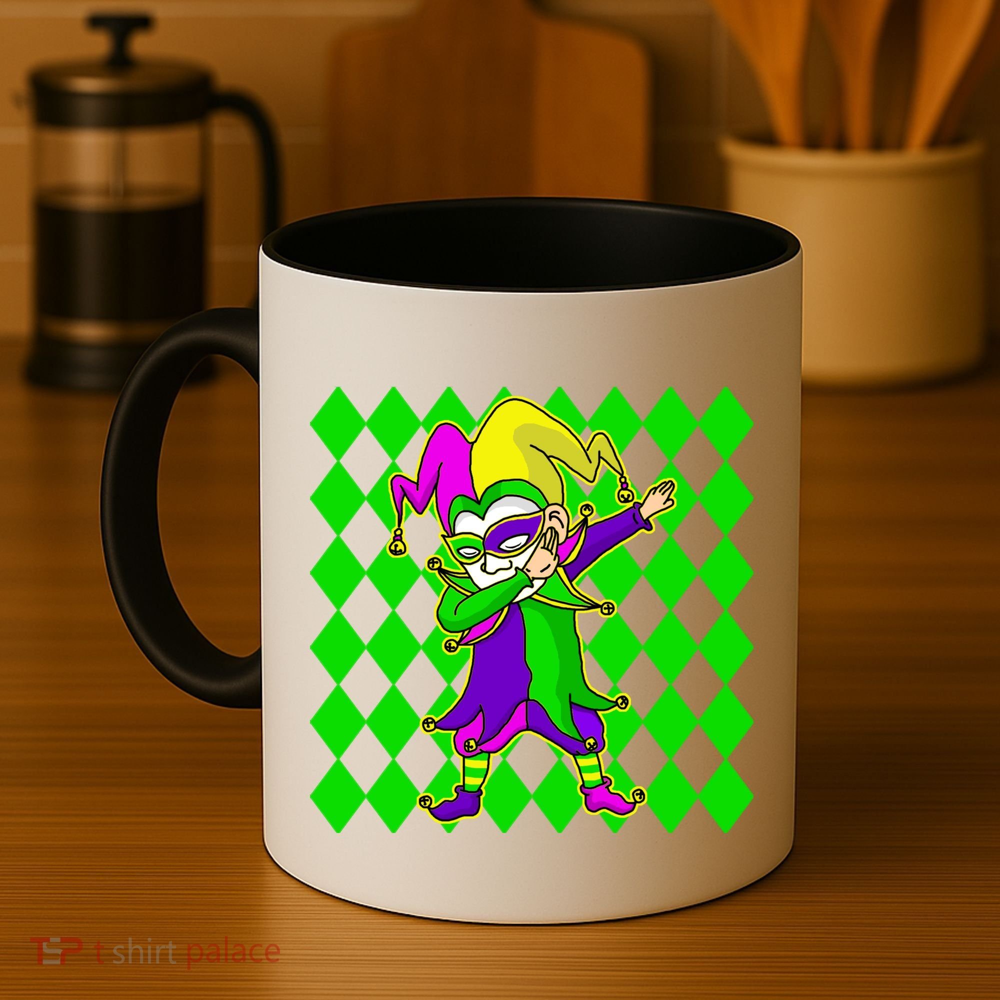 Jester Dabbing Mardi Gras Coffee Mug