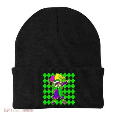 Jester Dabbing Mardi Gras Beanie