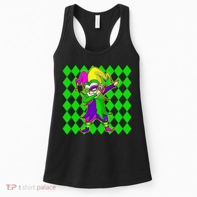 Jester Dabbing Mardi Gras Women's Tank Top