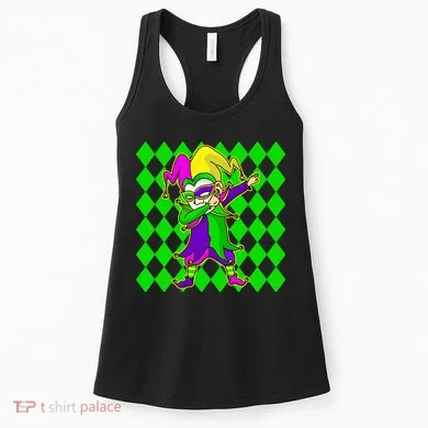 Jester Dabbing Mardi Gras Women's Tank Top