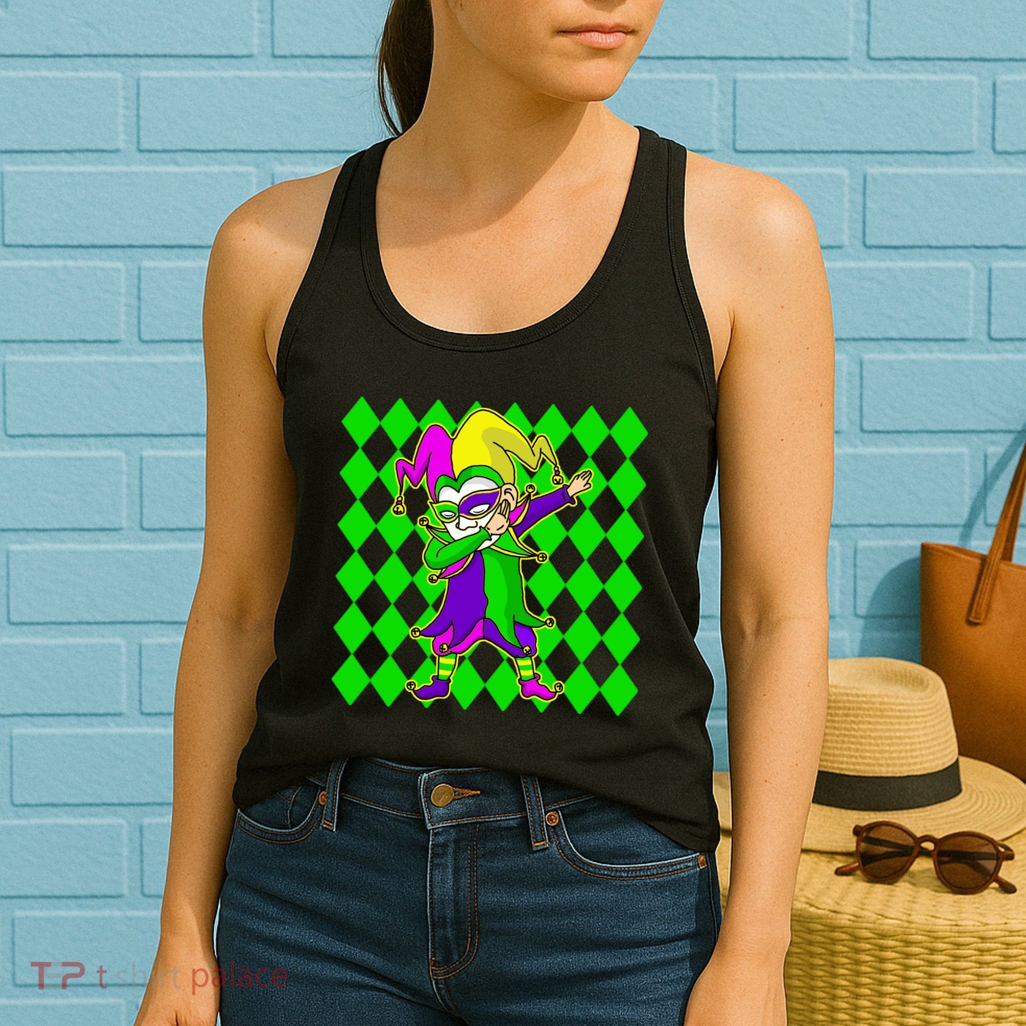 Jester Dabbing Mardi Gras Women's Tank Top