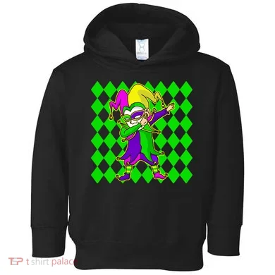 Jester Dabbing Mardi Gras Toddler Hoodie