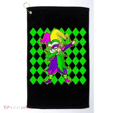 Jester Dabbing Mardi Gras Golf Towel