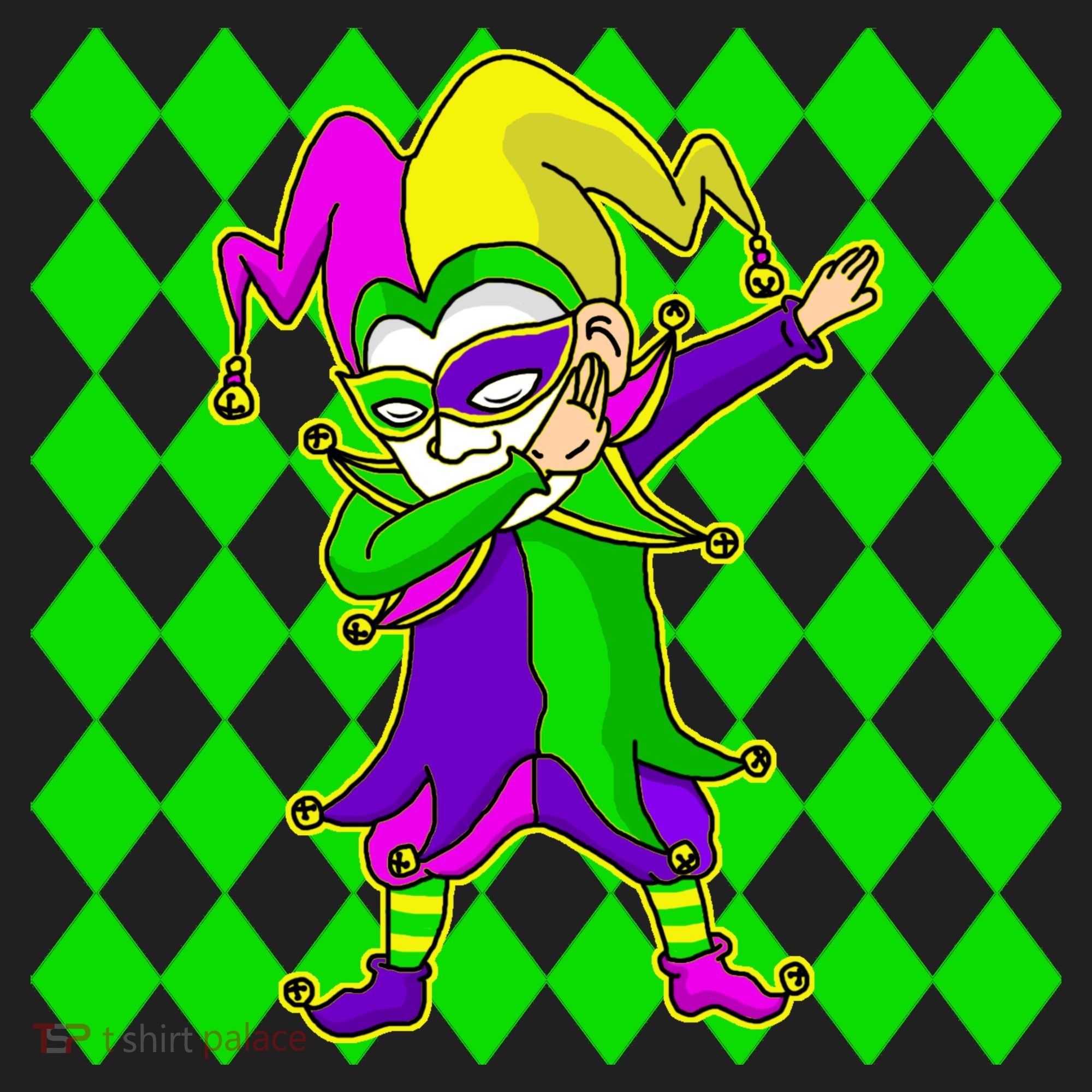 Jester Dabbing Mardi Gras Golf Towel