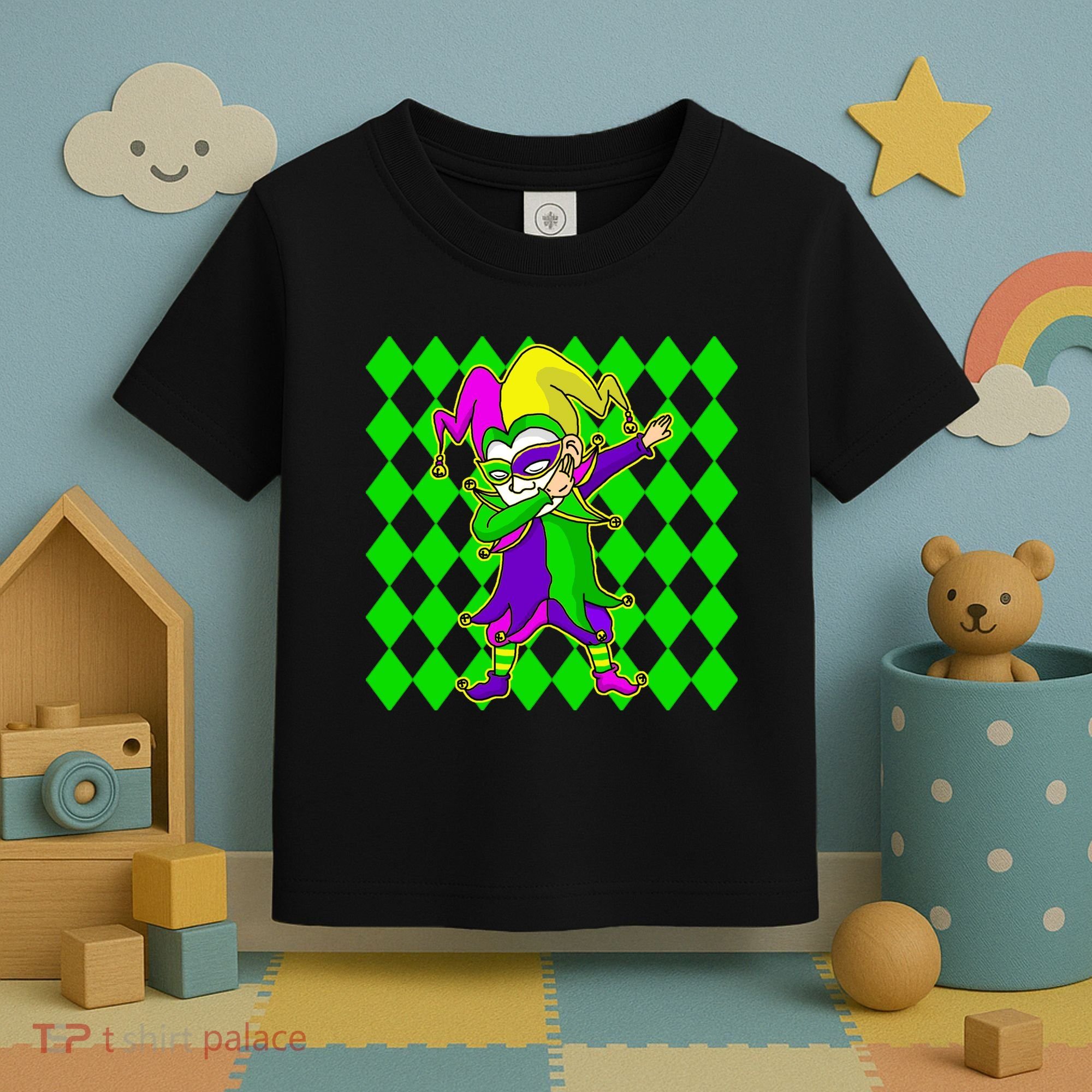Jester Dabbing Mardi Gras Toddler T-Shirt