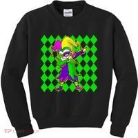 Jester Dabbing Mardi Gras Kids Sweatshirt thumb 0