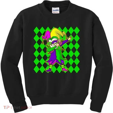 Jester Dabbing Mardi Gras Kids Sweatshirt