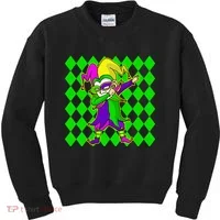 Jester Dabbing Mardi Gras Kids Sweatshirt thumb 0