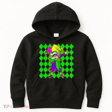 Jester Dabbing Mardi Gras Kids Hoodie