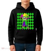 Jester Dabbing Mardi Gras Kids Hoodie thumb 4