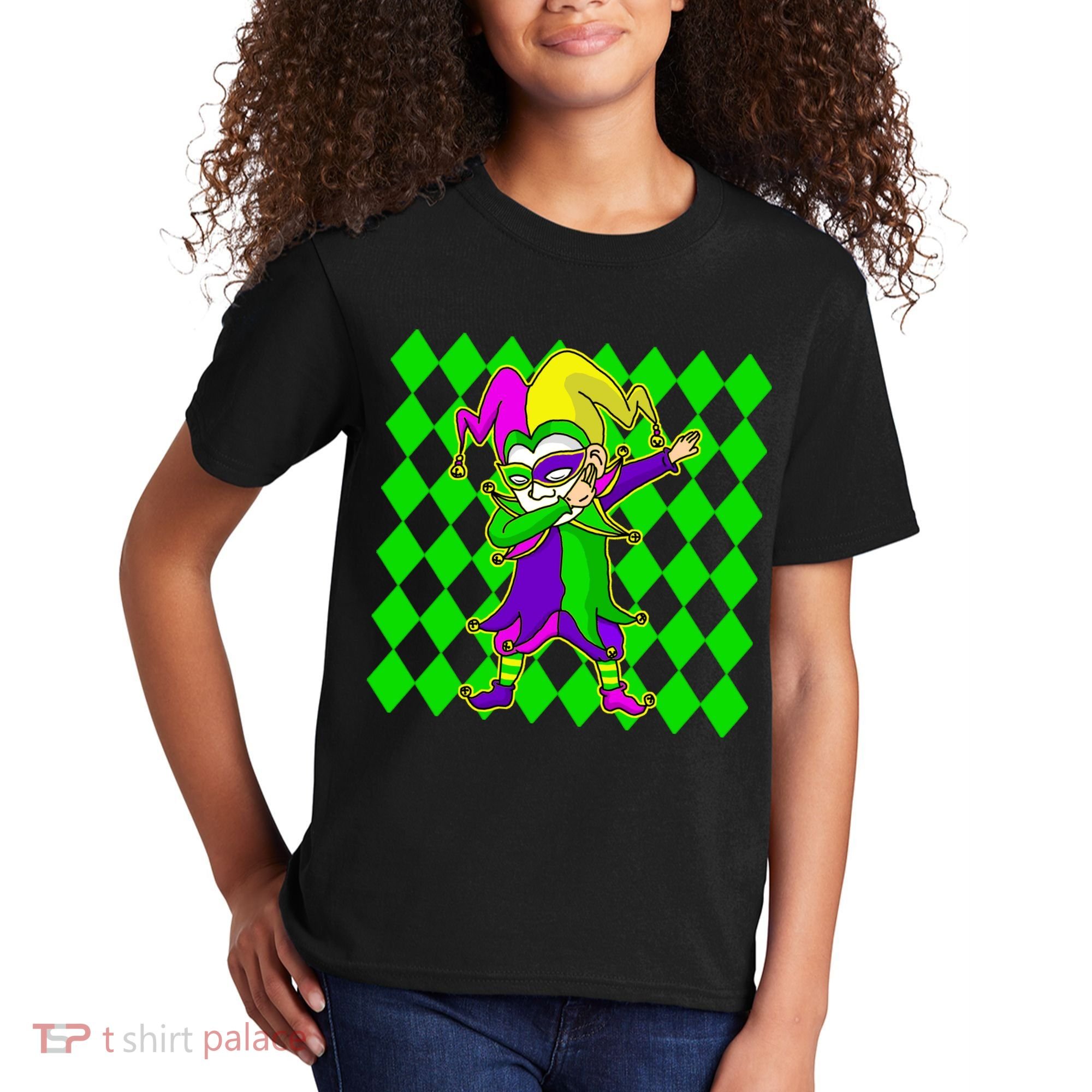 Jester Dabbing Mardi Gras Kids T-Shirt