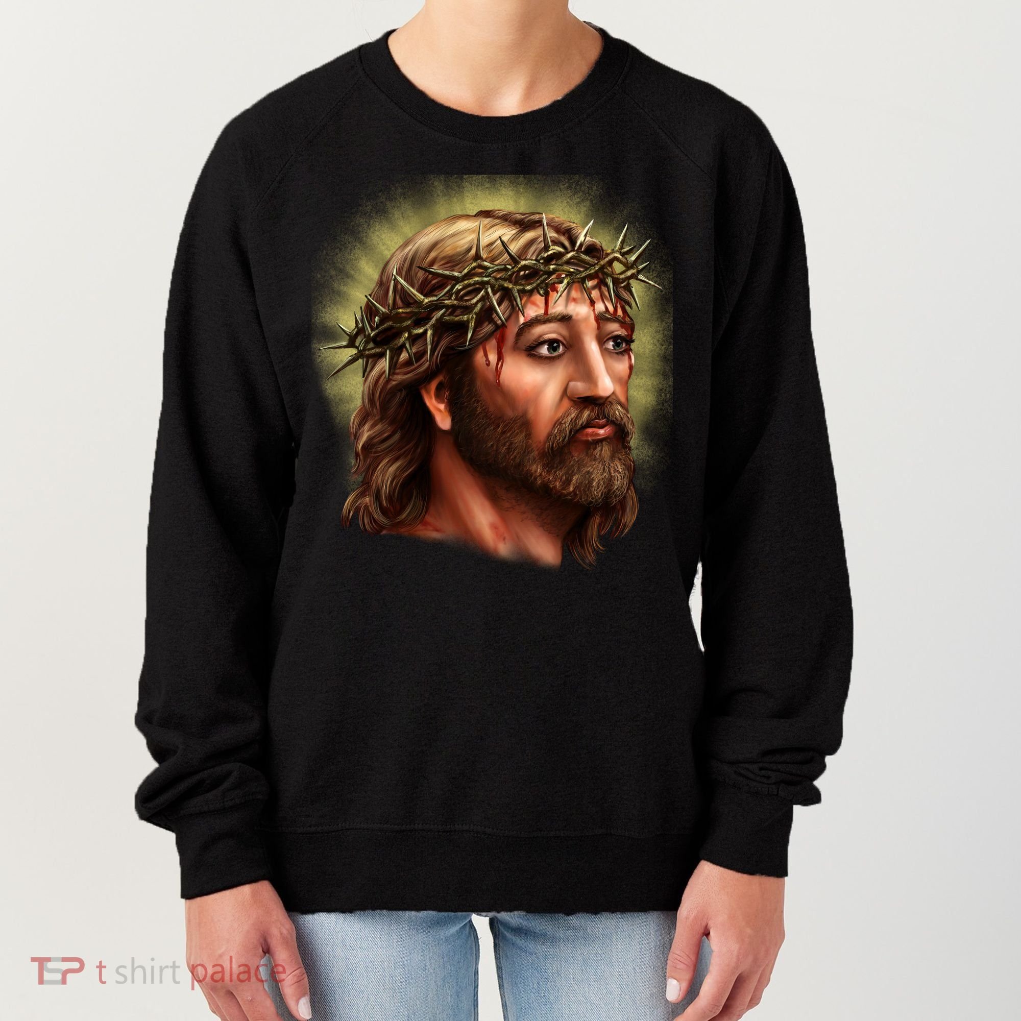 Jesus Abstract Portrait Women's Sweatshirt