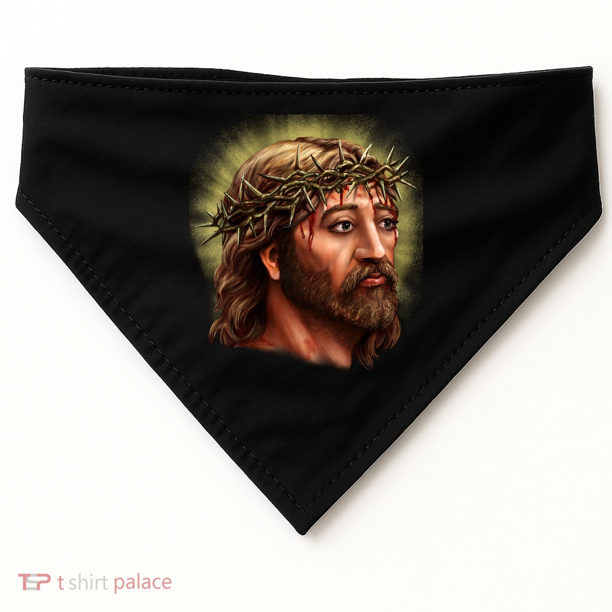Jesus Abstract Portrait USA-Made Doggie Bandana