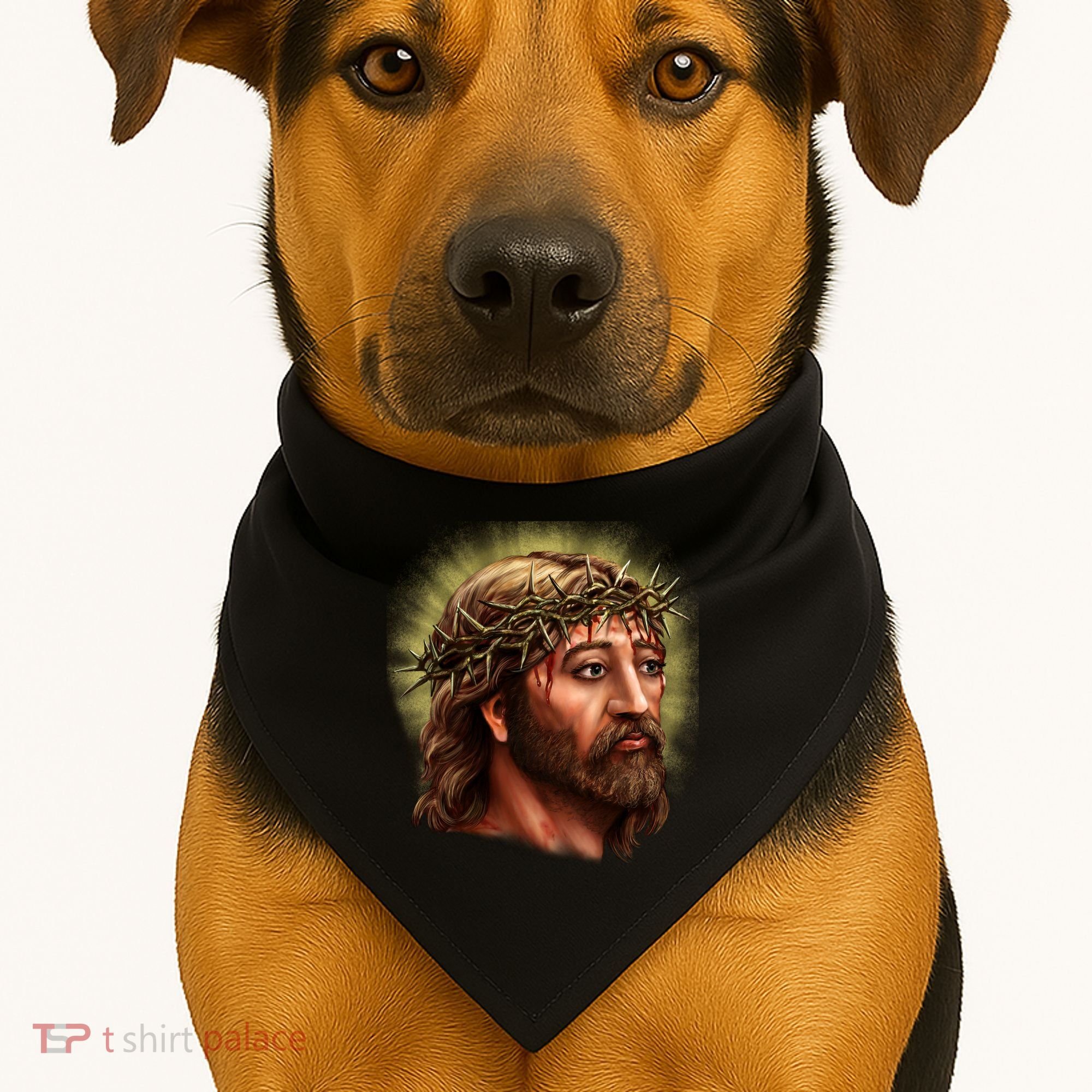 Jesus Abstract Portrait USA-Made Doggie Bandana