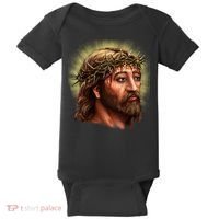 Jesus Abstract Portrait Baby Bodysuit thumb 0