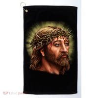 Jesus Abstract Portrait Golf Towel thumb 0