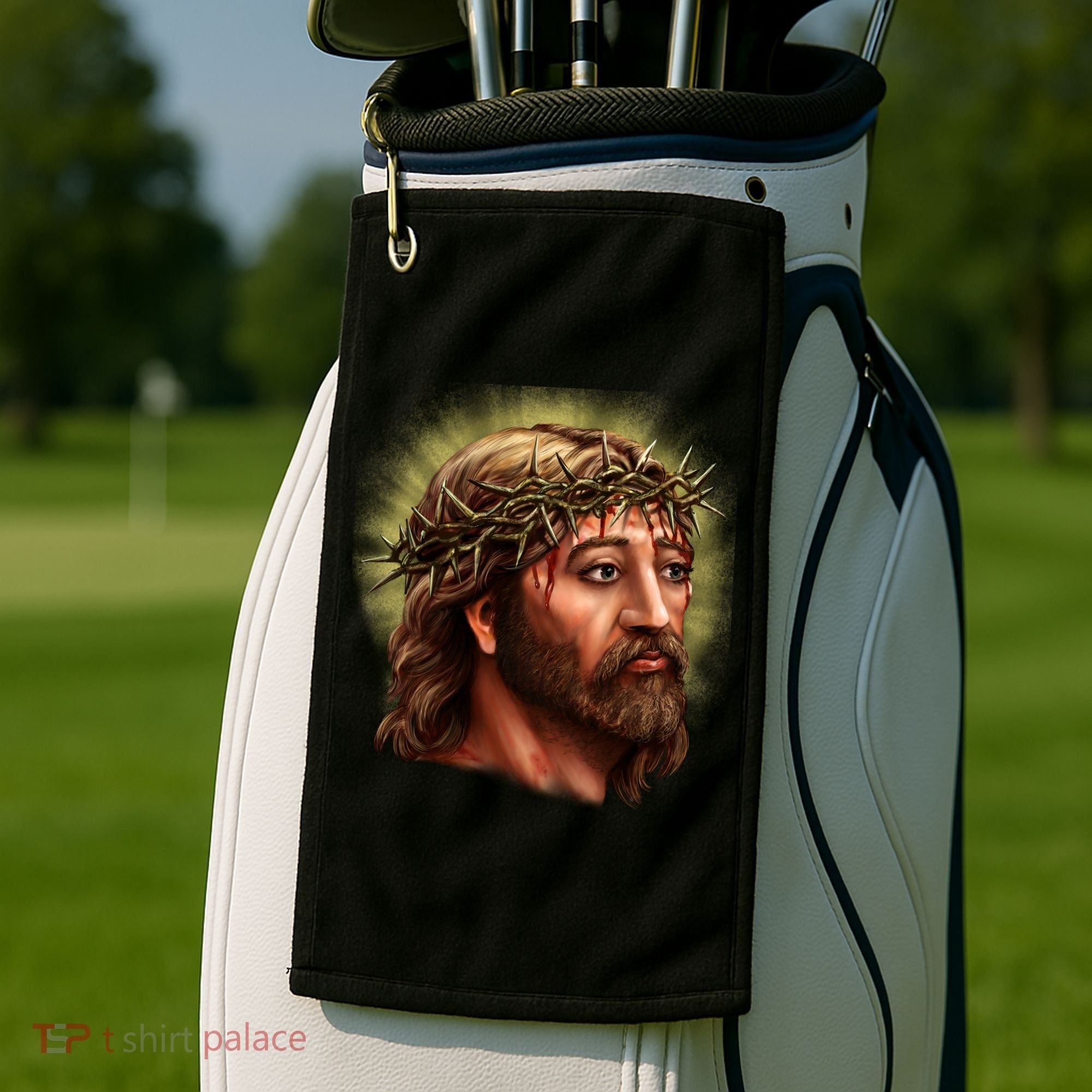 Jesus Abstract Portrait Golf Towel