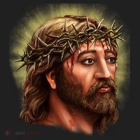 Jesus Abstract Portrait Golf Towel thumb 3