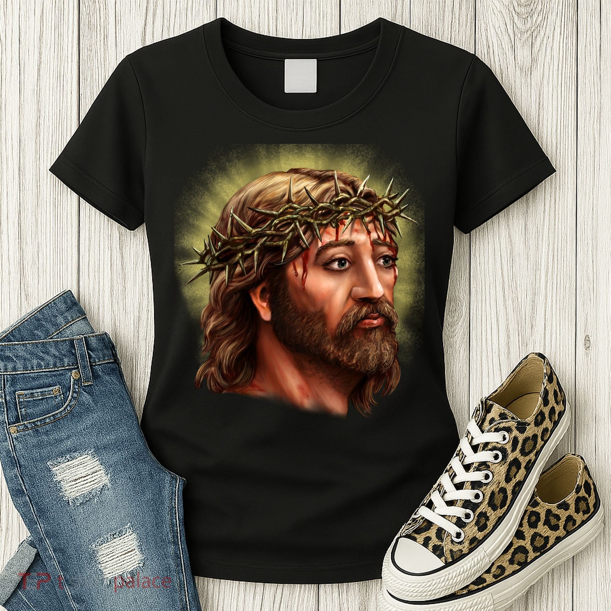 Jesus Abstract Portrait Women's T-Shirt