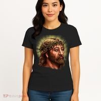 Jesus Abstract Portrait Women's T-Shirt thumb 4