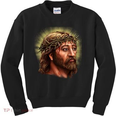Jesus Abstract Portrait Kids Sweatshirt