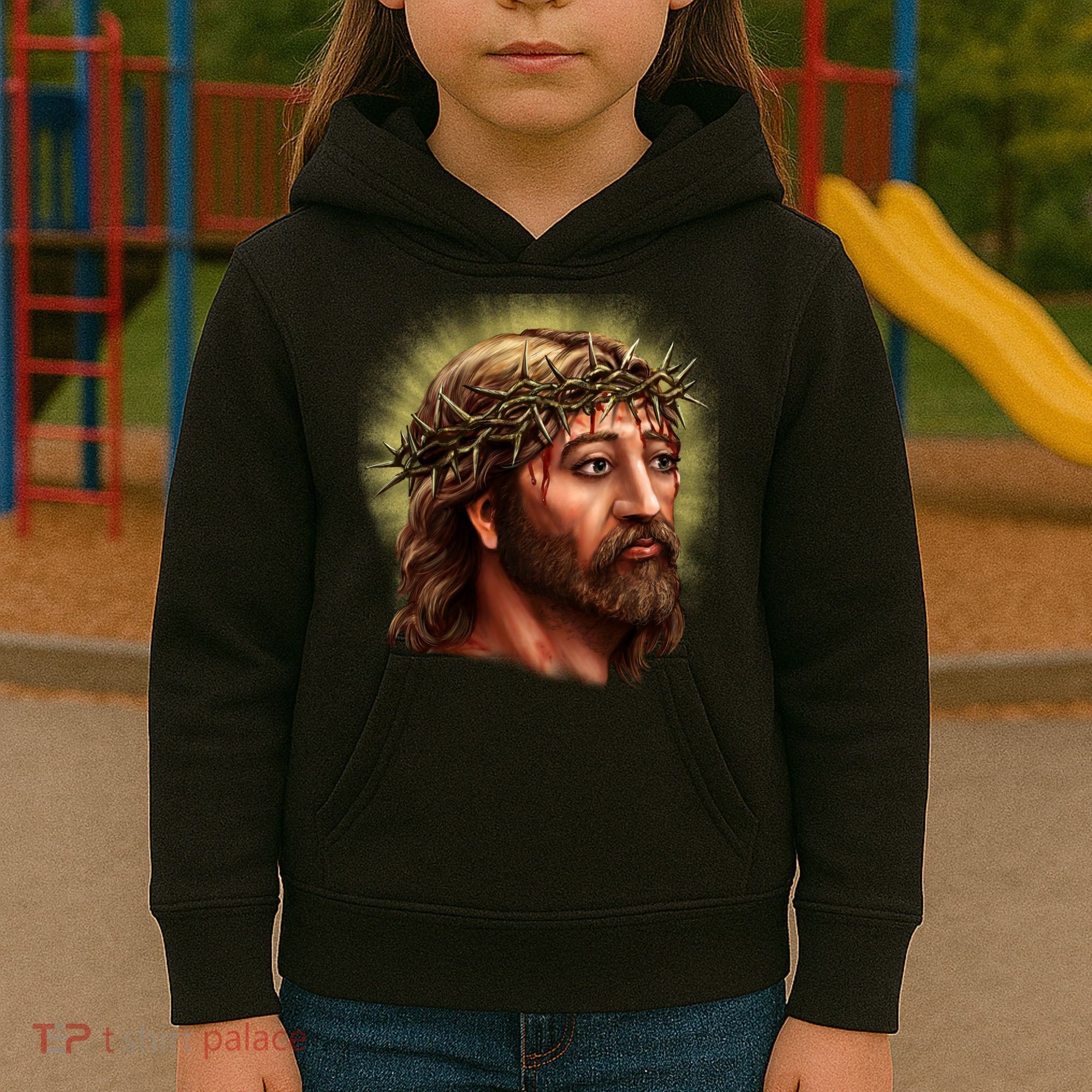 Jesus Abstract Portrait Kids Hoodie