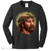 Jesus Abstract Portrait Kids Long Sleeve Shirt thumb 0