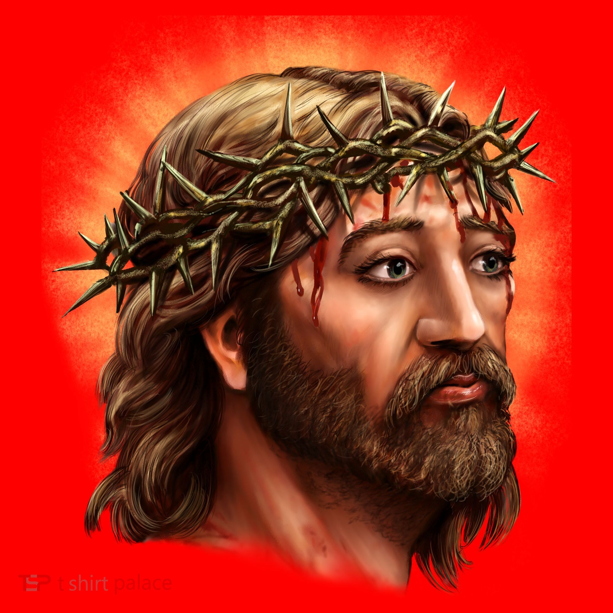 Jesus Abstract Portrait Santa Hat