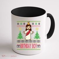 Jesus Birthday Boy Ugly Christmas Coffee Mug thumb 1