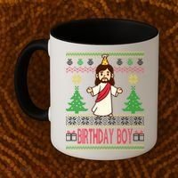 Jesus Birthday Boy Ugly Christmas Coffee Mug thumb 2