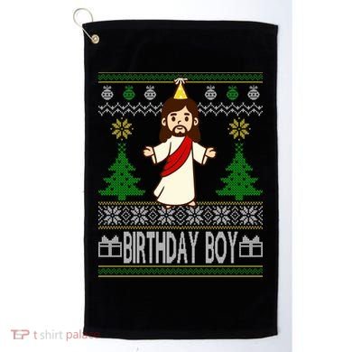 Jesus Birthday Boy Ugly Christmas Golf Towel