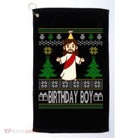 Jesus Birthday Boy Ugly Christmas Golf Towel thumb 0