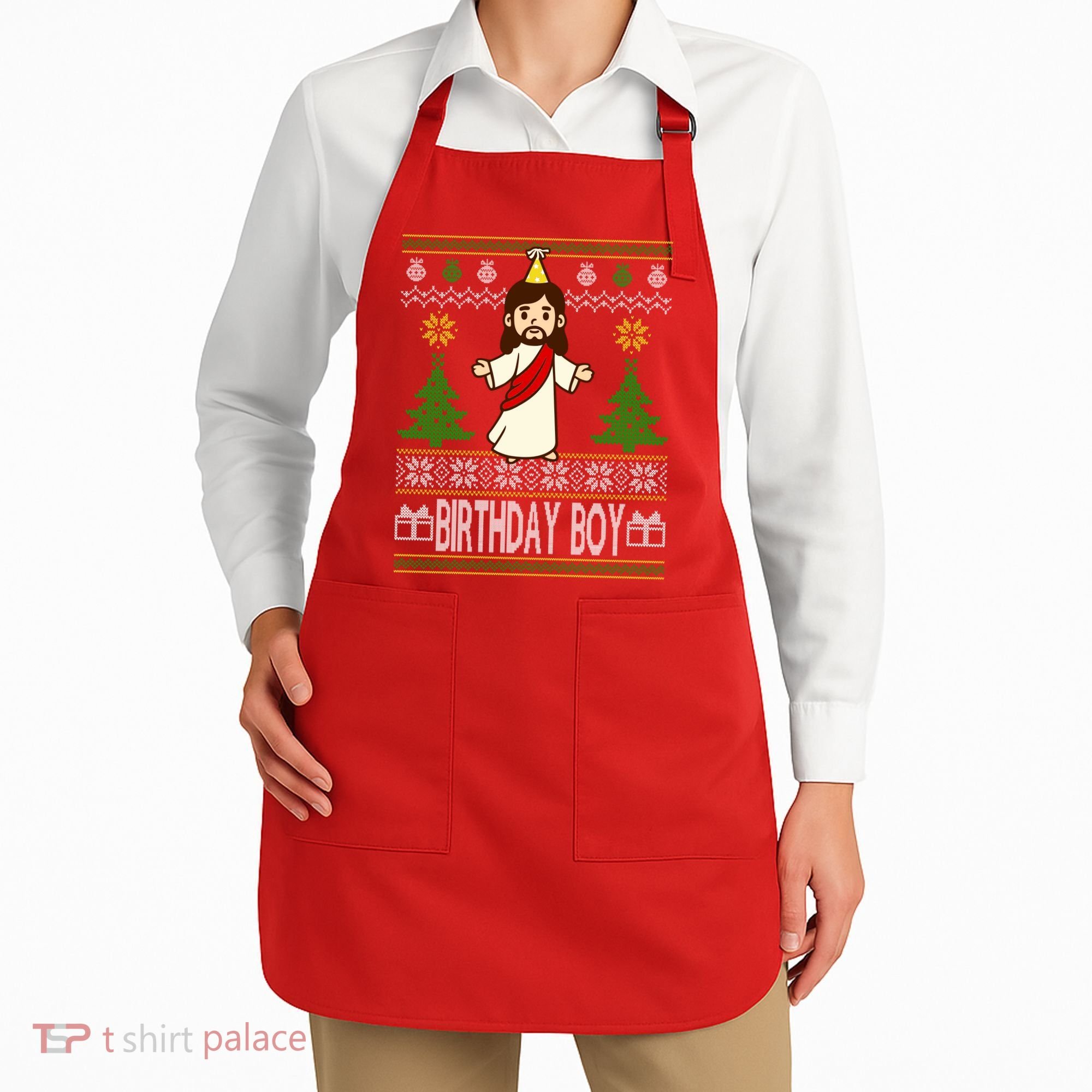 Jesus Birthday Boy Ugly Christmas Apron